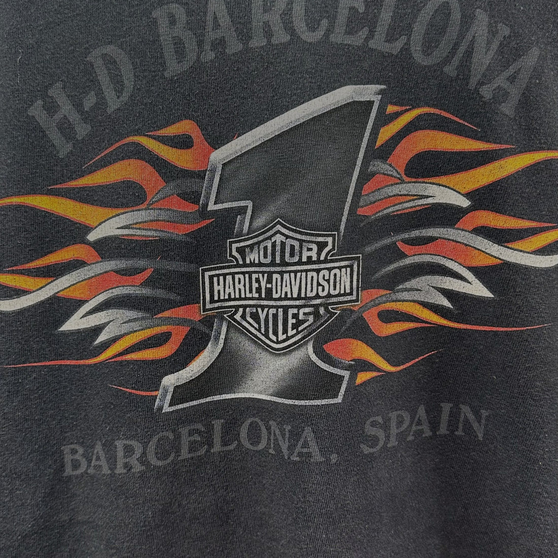 HARLEY-DAVIDSON BARCELONA SPAIN XL 背面プリント アップ