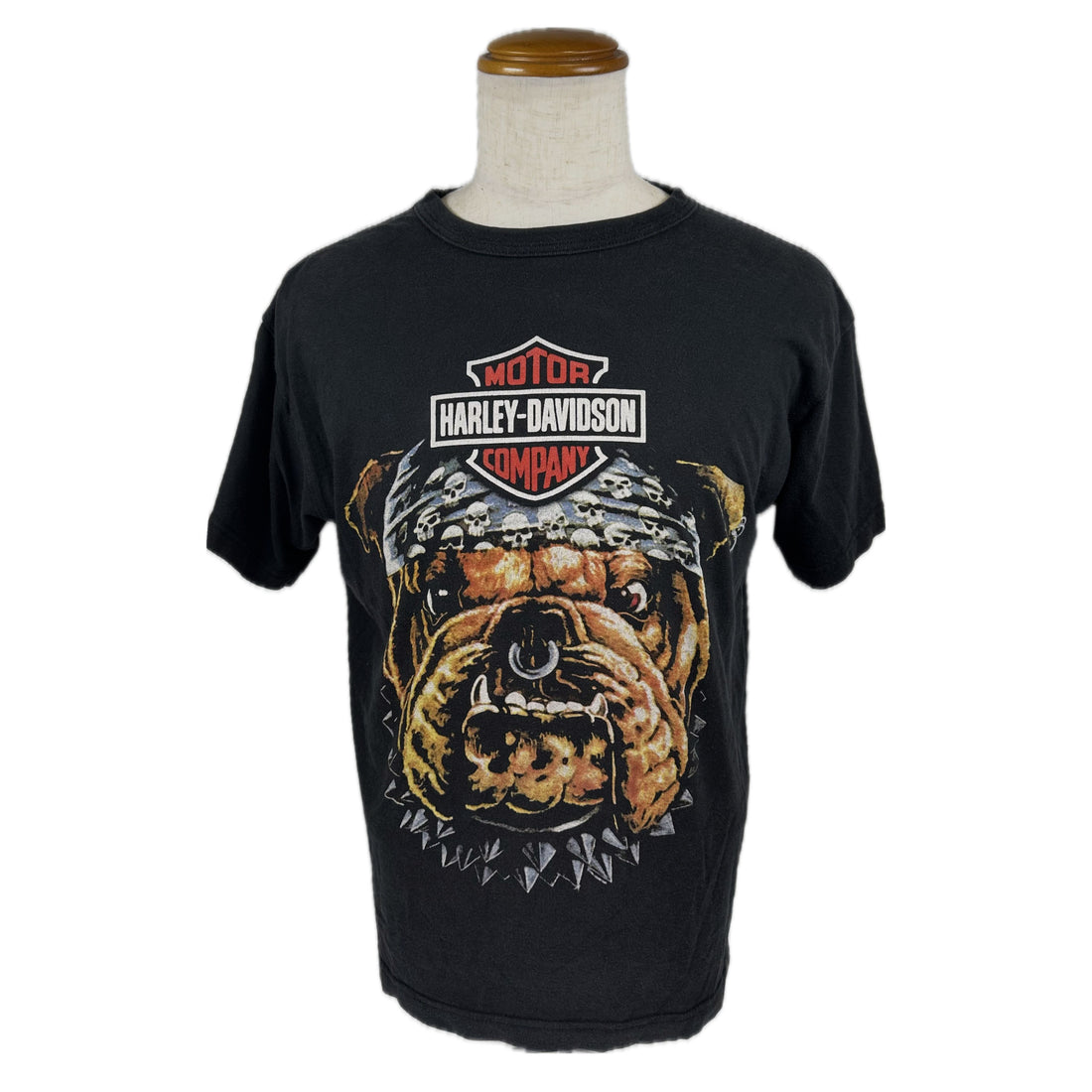 HARLEY-DAVIDSON BULLDOG SKULL BANDANA L 正面 ブルドッグ プリント