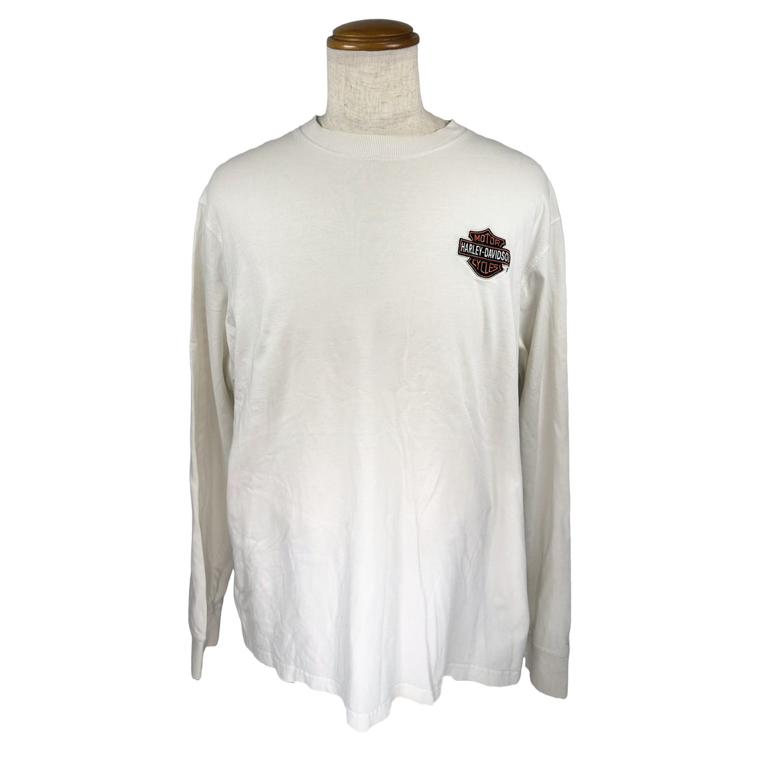 HARLEY-DAVIDSON EMBROIDERED LOGO SLEEVE PRINT LS XL 正面 胸の刺繍ワッペン