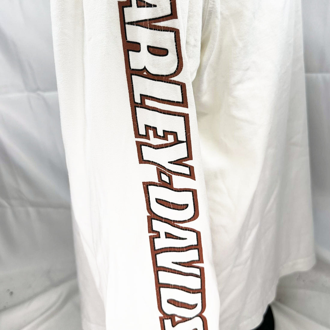 HARLEY-DAVIDSON EMBROIDERED LOGO SLEEVE PRINT LS XL 袖 HARLEY-DAVIDSON プリント