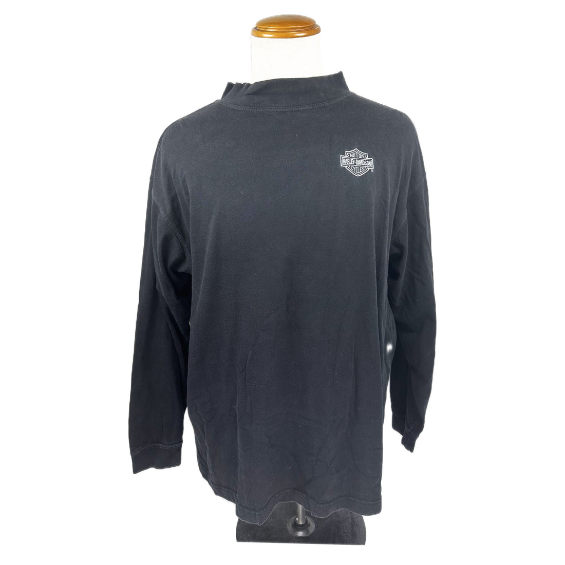 HARLEY-DAVIDSON OF NORTH TEXAS DALLAS MOCK NECK LS L 正面 胸の刺繍
