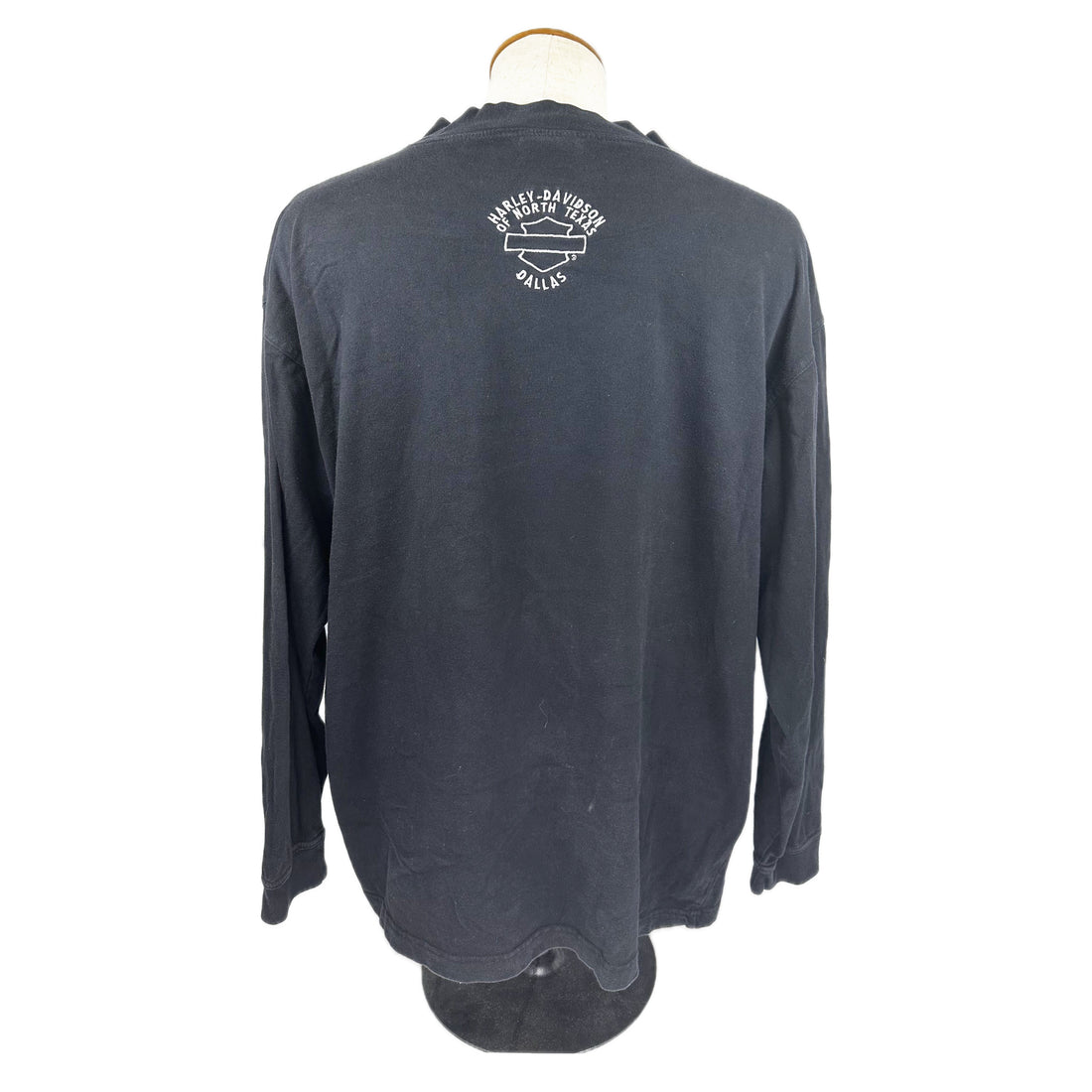 HARLEY-DAVIDSON OF NORTH TEXAS DALLAS MOCK NECK LS L 背面 首下の刺繍