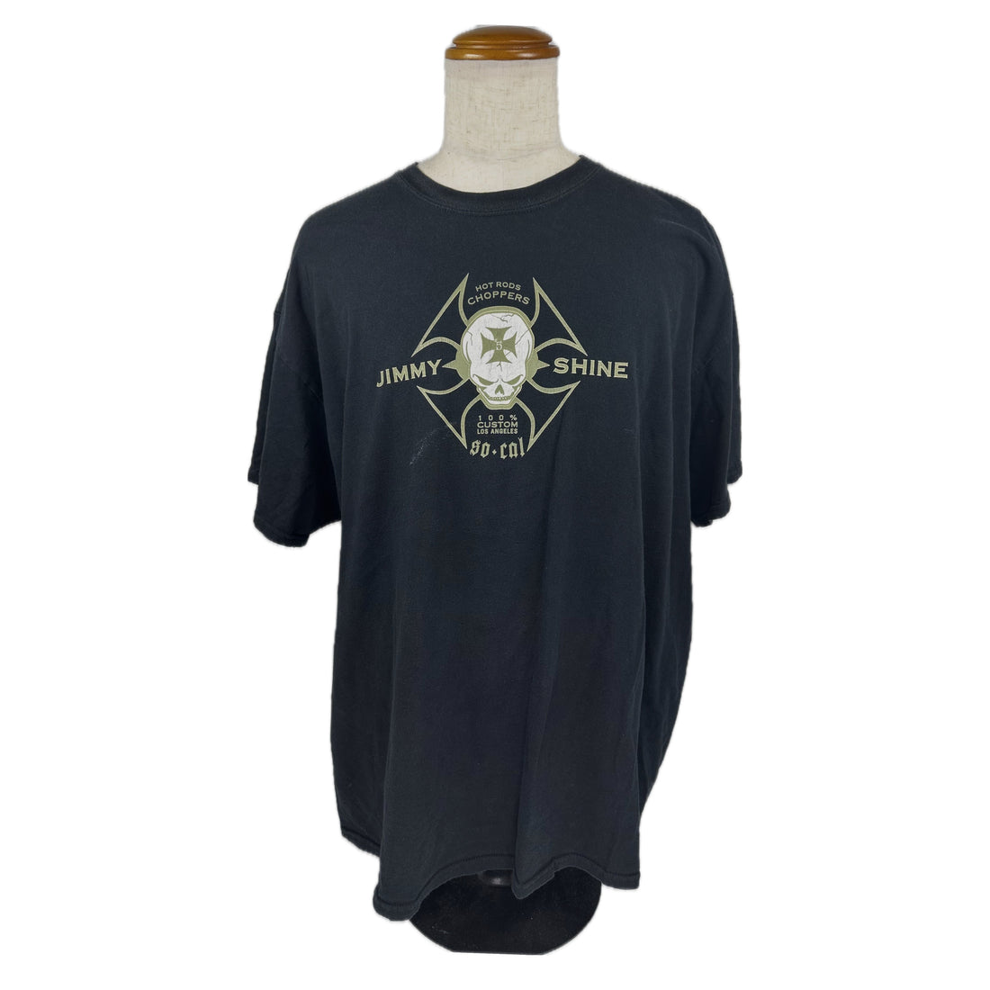 JIMMY SHINE HOT RODS CHOPPERS SO-CAL SKULL 2XL 正面 JIMMY SHINE スカルロゴ