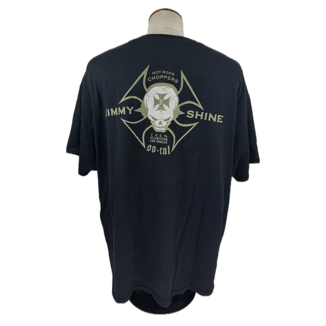 JIMMY SHINE HOT RODS CHOPPERS SO-CAL SKULL 2XL 背面 JIMMY SHINE スカルロゴ