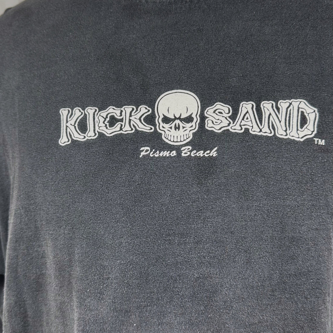 KICK SAND PISMO BEACH BIOHAZARD SKULL LS XL 胸のロゴ アップ