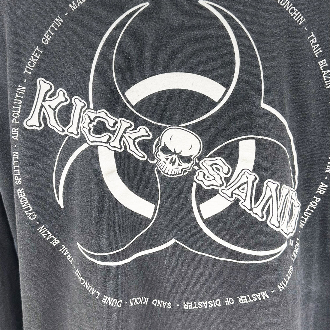 KICK SAND PISMO BEACH BIOHAZARD SKULL LS XL 背面プリント アップ