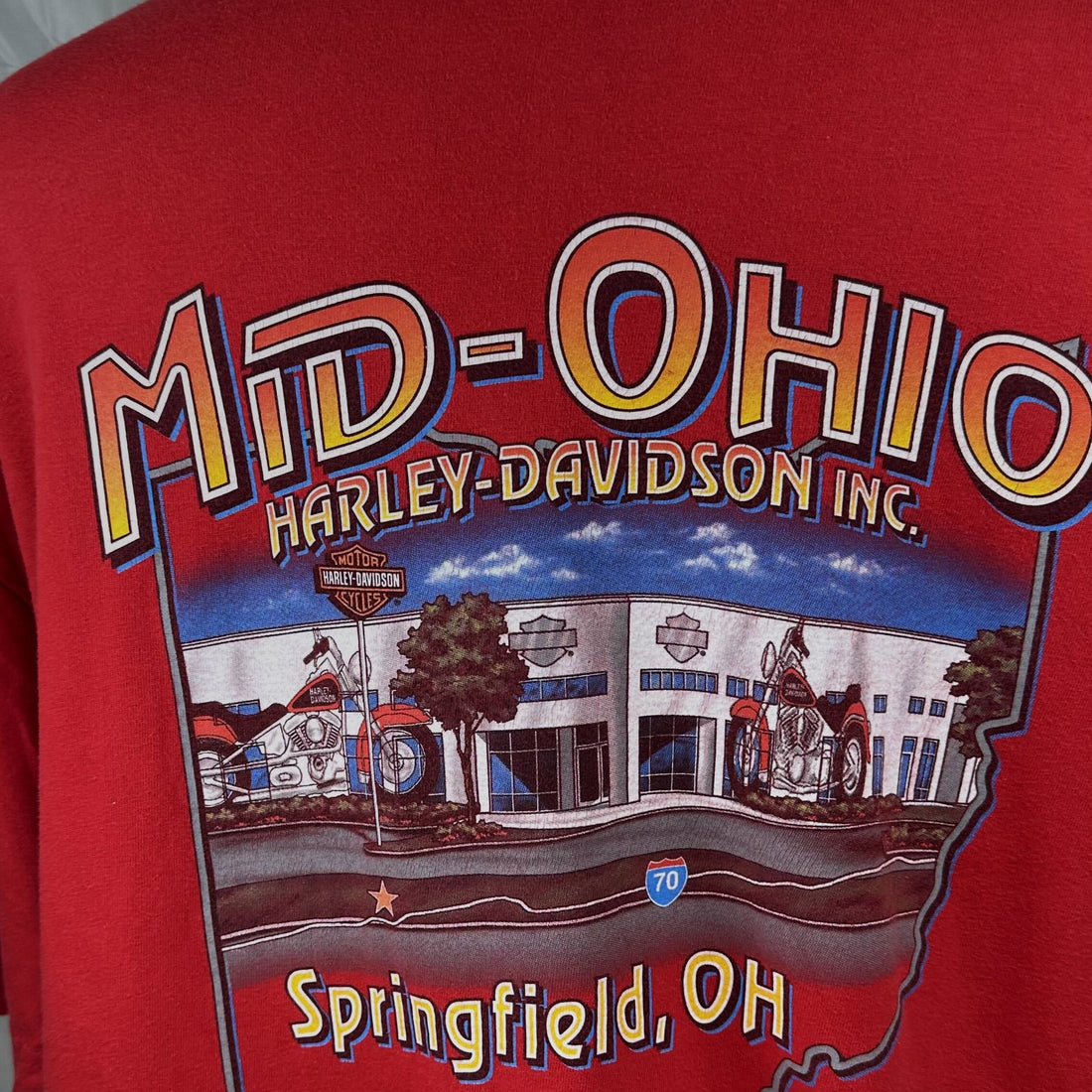 MID-OHIO HARLEY-DAVIDSON SPRINGFIELD OH XL 背面プリント アップ
