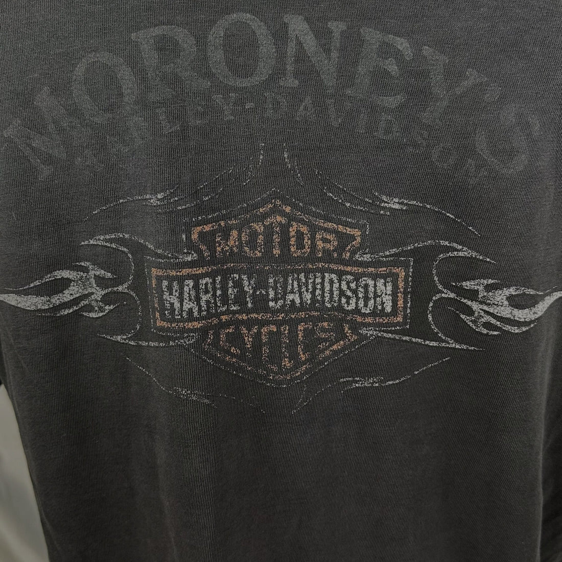 MORONEYS HARLEY-DAVIDSON ENGINE FLAME L 背面プリント アップ
