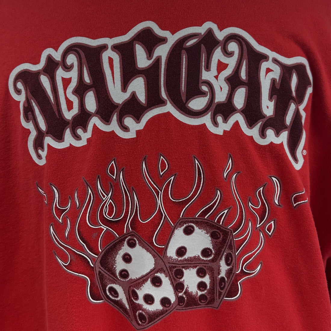 NASCAR FLAME DICE GOTHIC LOGO LS 2XL 胸元プリント アップ