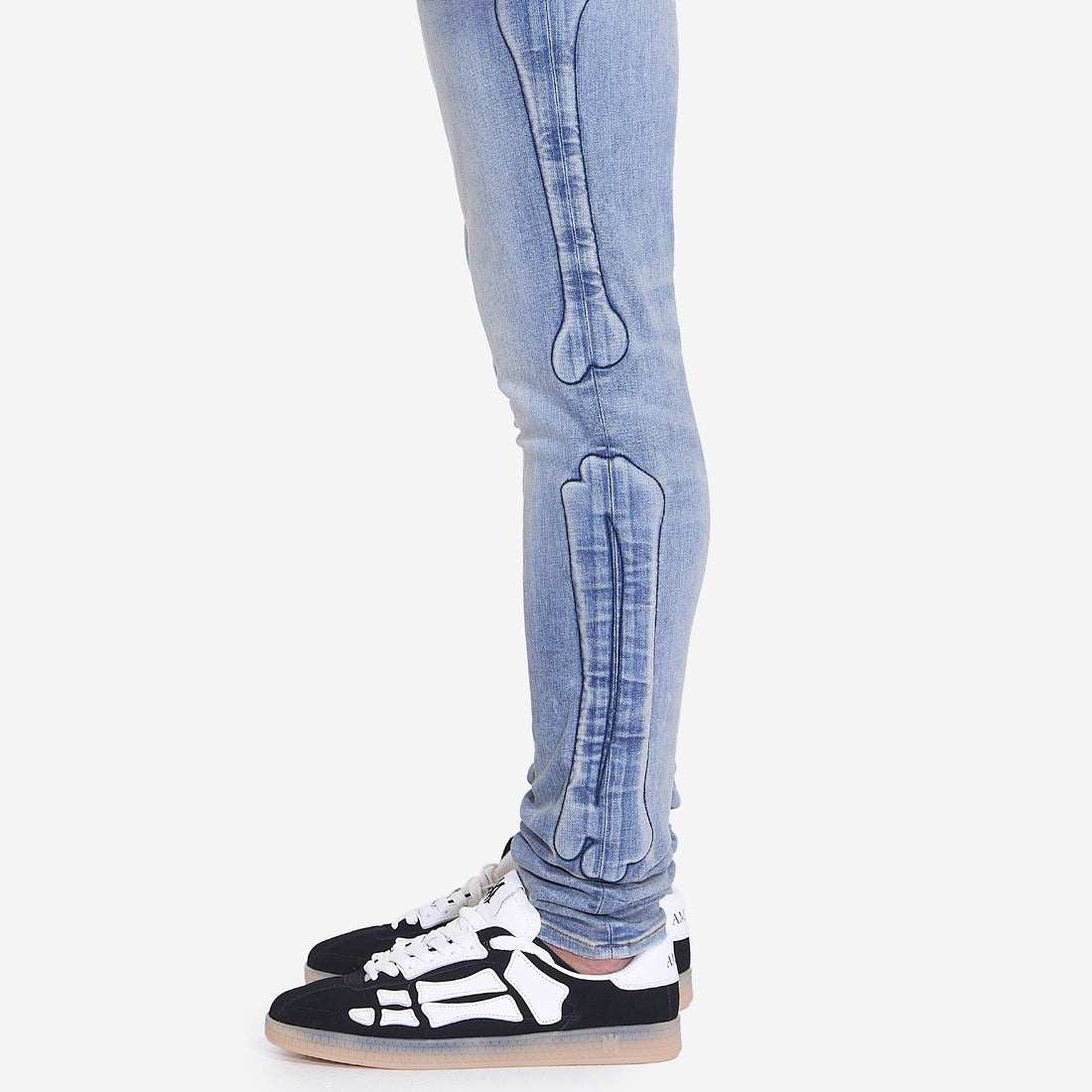 3D bones jeans