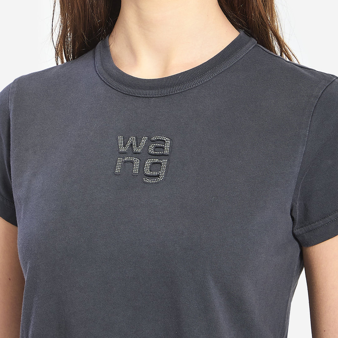 T-shirt with logo and rhinestones