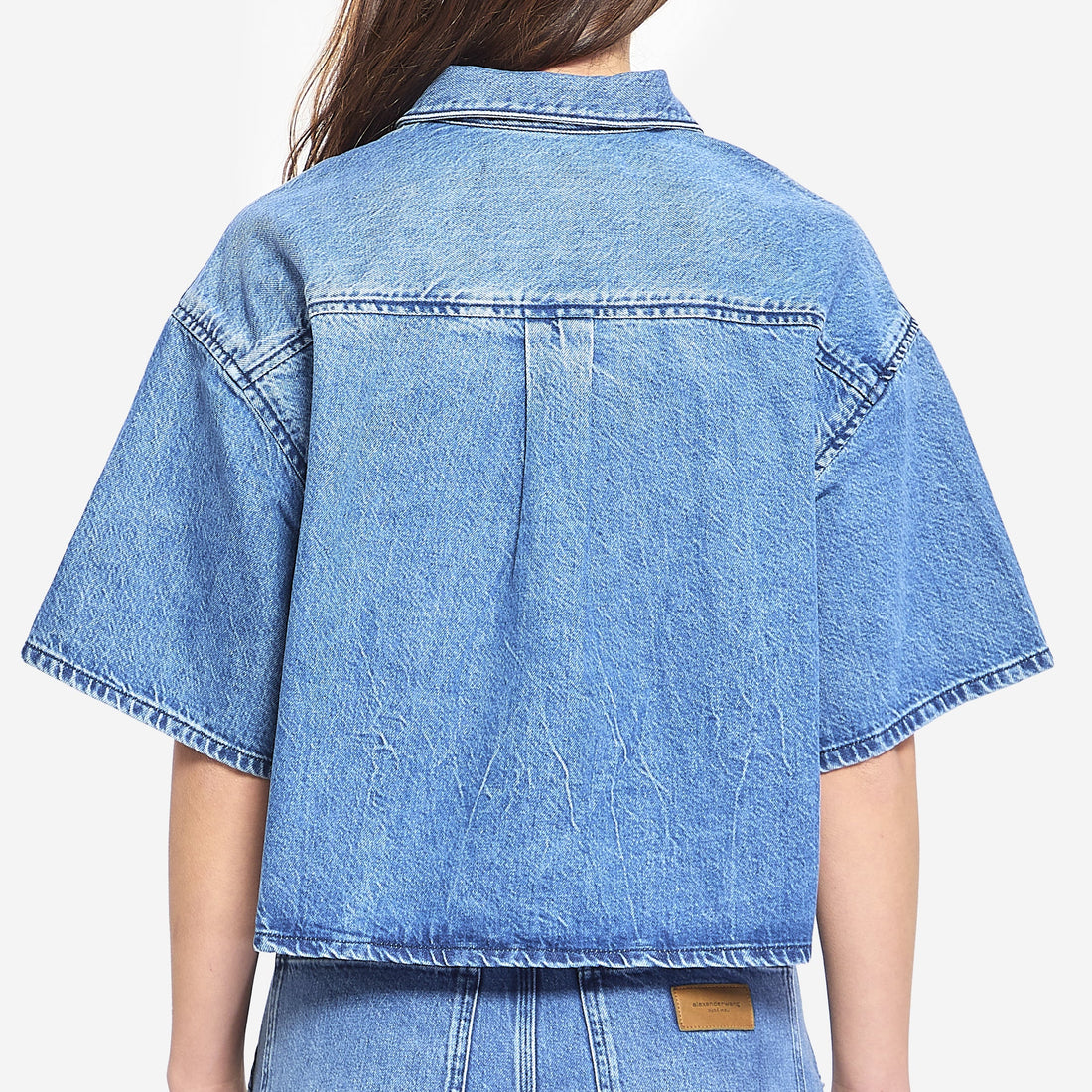 Cropped denim shirt