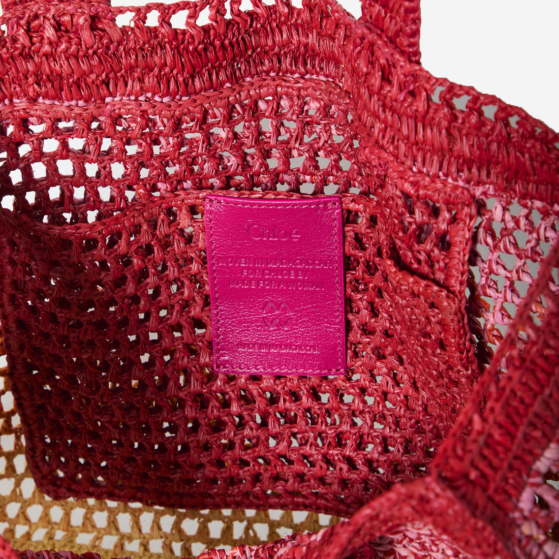 East-West Summer Banana raffia tote bag