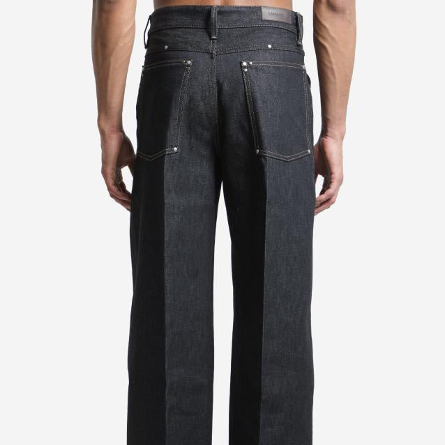 Wide-leg jeans with studs