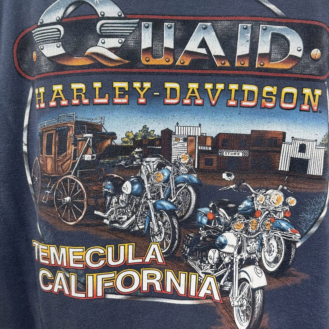 QUAID HARLEY-DAVIDSON TEMECULA CALIFORNIA STAGECOACH XL 背面プリント アップ