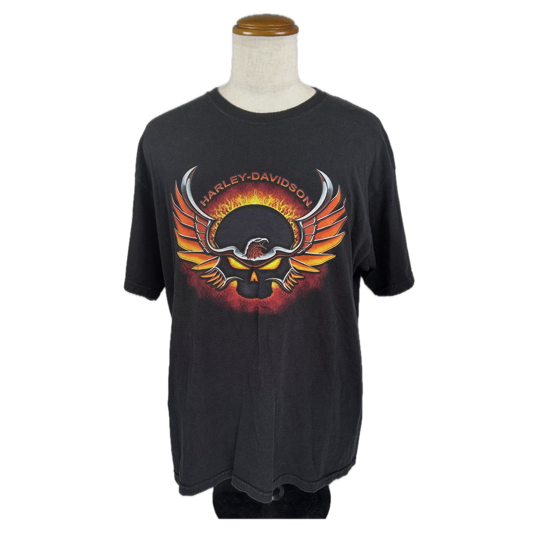 RAY PRICE HARLEY-DAVIDSON RALEIGH NC WINGED SKULL XL 正面 翼のスカル プリント