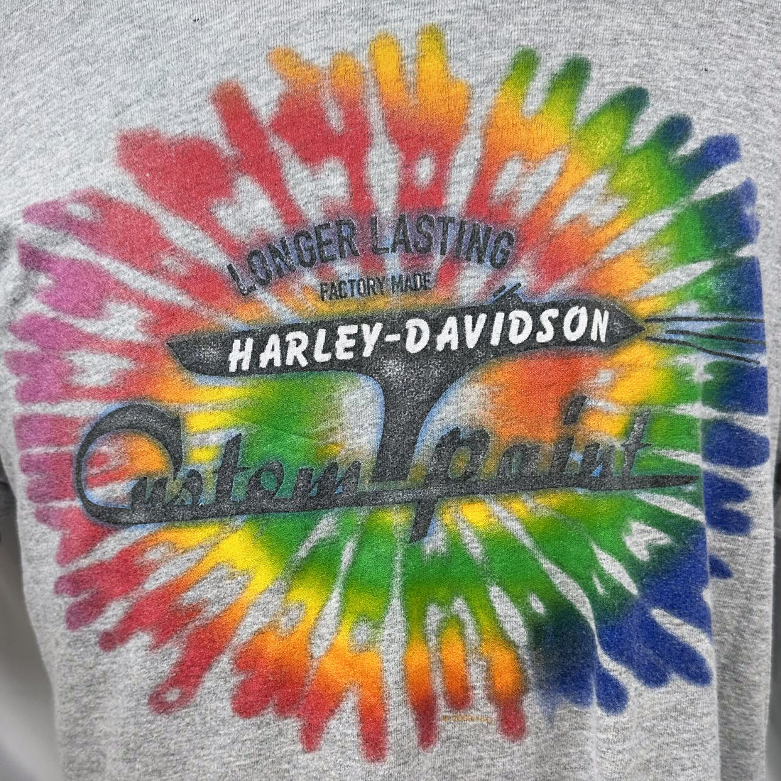 SEAFORD HARLEY-DAVIDSON DELAWARE TIE DYE L 正面プリント アップ