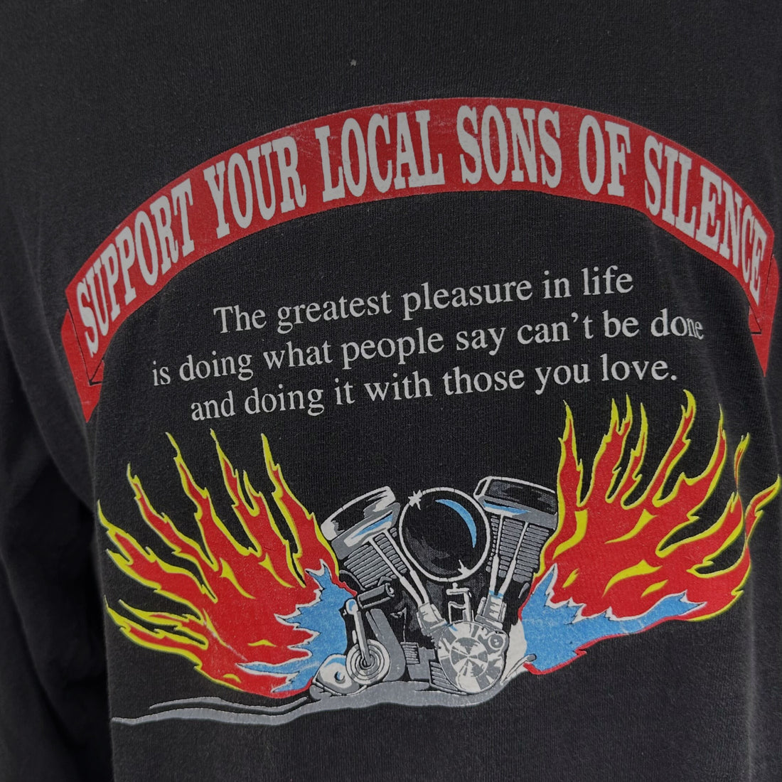 SUPPORT YOUR LOCAL SONS OF SILENCE FLAME ENGINE LS L 正面プリント アップ