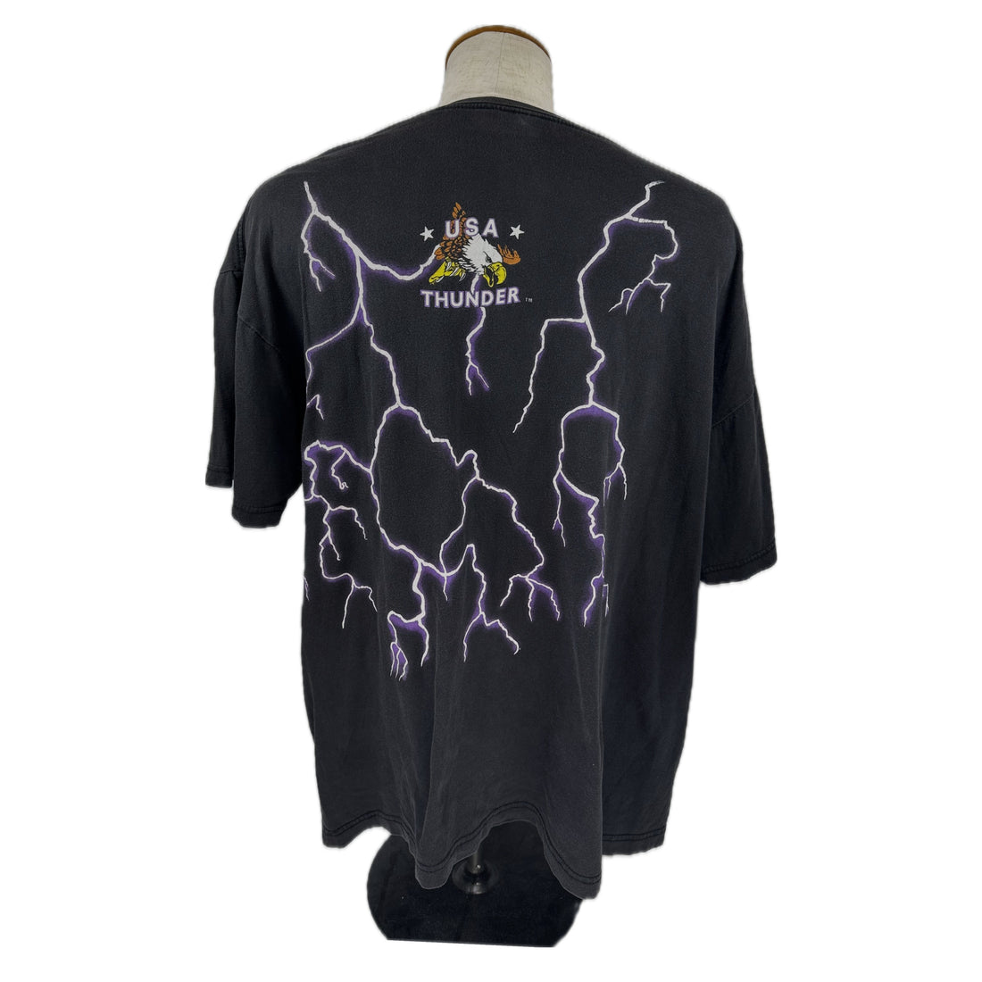 THUNDER SPORTSWEAR WHITE TIGER LIGHTNING L 背面 稲妻 プリント