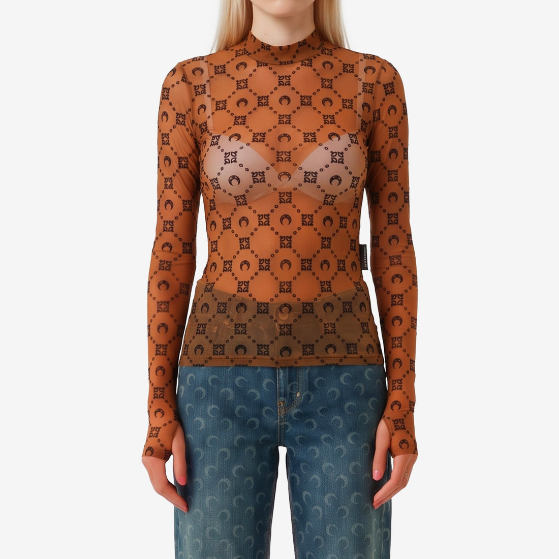 Monogram mesh flock second skin top