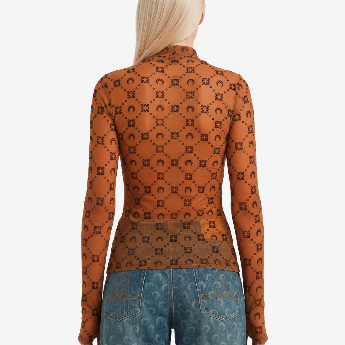 Monogram mesh flock second skin top