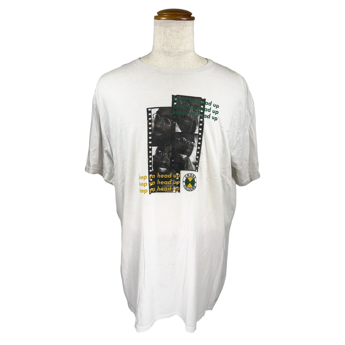 TUPAC SHAKUR CROSS COLOURS KEEP YA HEAD UP XL 正面 keep ya head up プリント