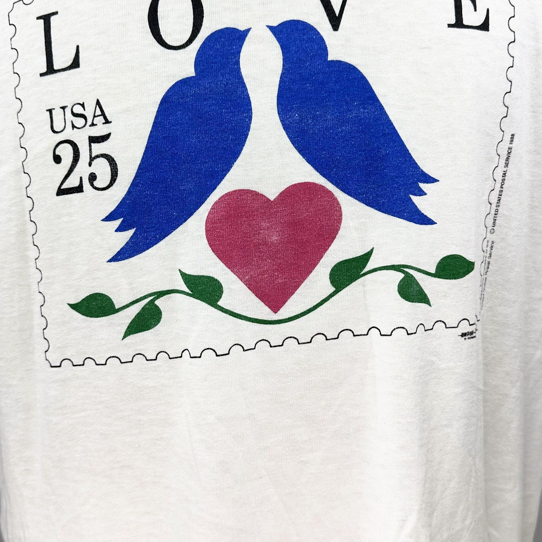 USA LOVE STAMP BIRDS XL 胸元プリント アップ