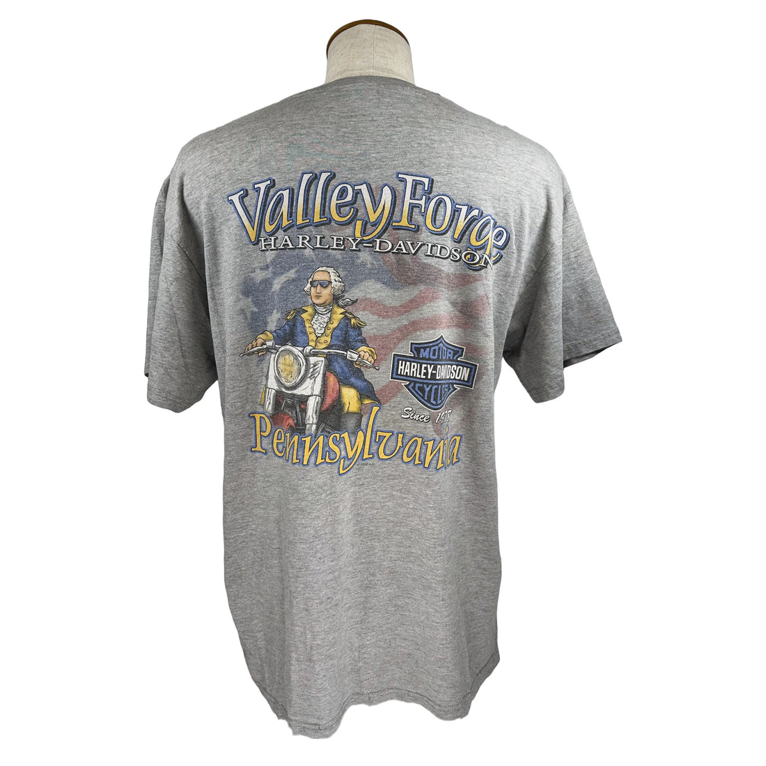 VALLEY FORGE HARLEY-DAVIDSON GEORGE WASHINGTON L 背面 ワシントン プリント