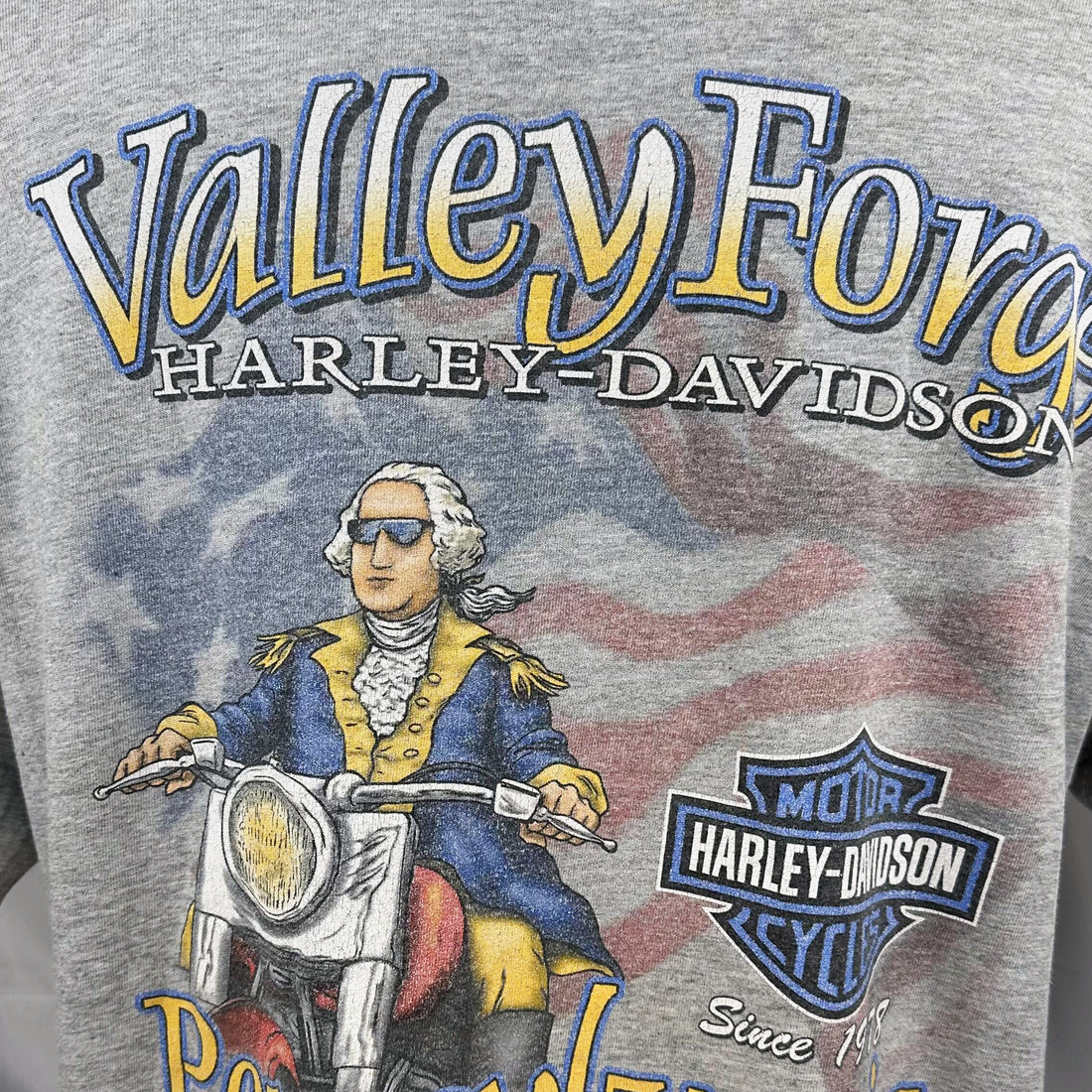VALLEY FORGE HARLEY-DAVIDSON GEORGE WASHINGTON L 背面プリント アップ