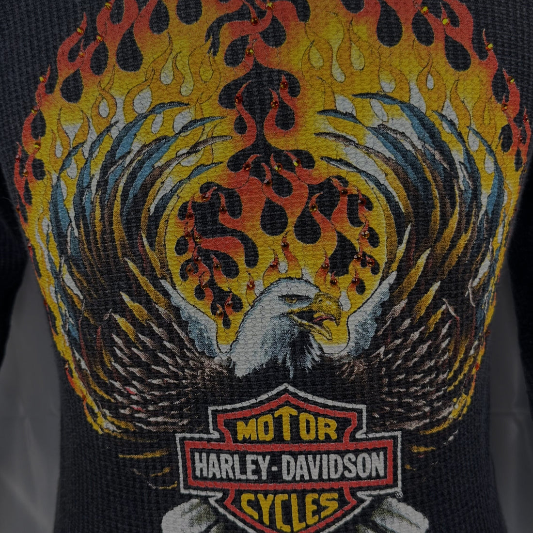 VAN NUYS HARLEY-DAVIDSON FLAME EAGLE THERMAL LS M 正面プリント アップ