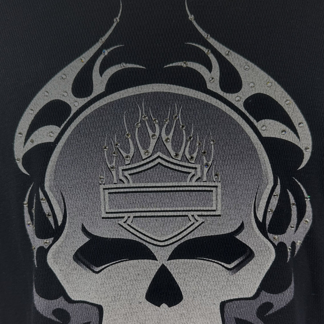 WABASH VALLEY HARLEY-DAVIDSON TERRE HAUTE IN WILLIE G SKULL LS XL 正面プリント アップ