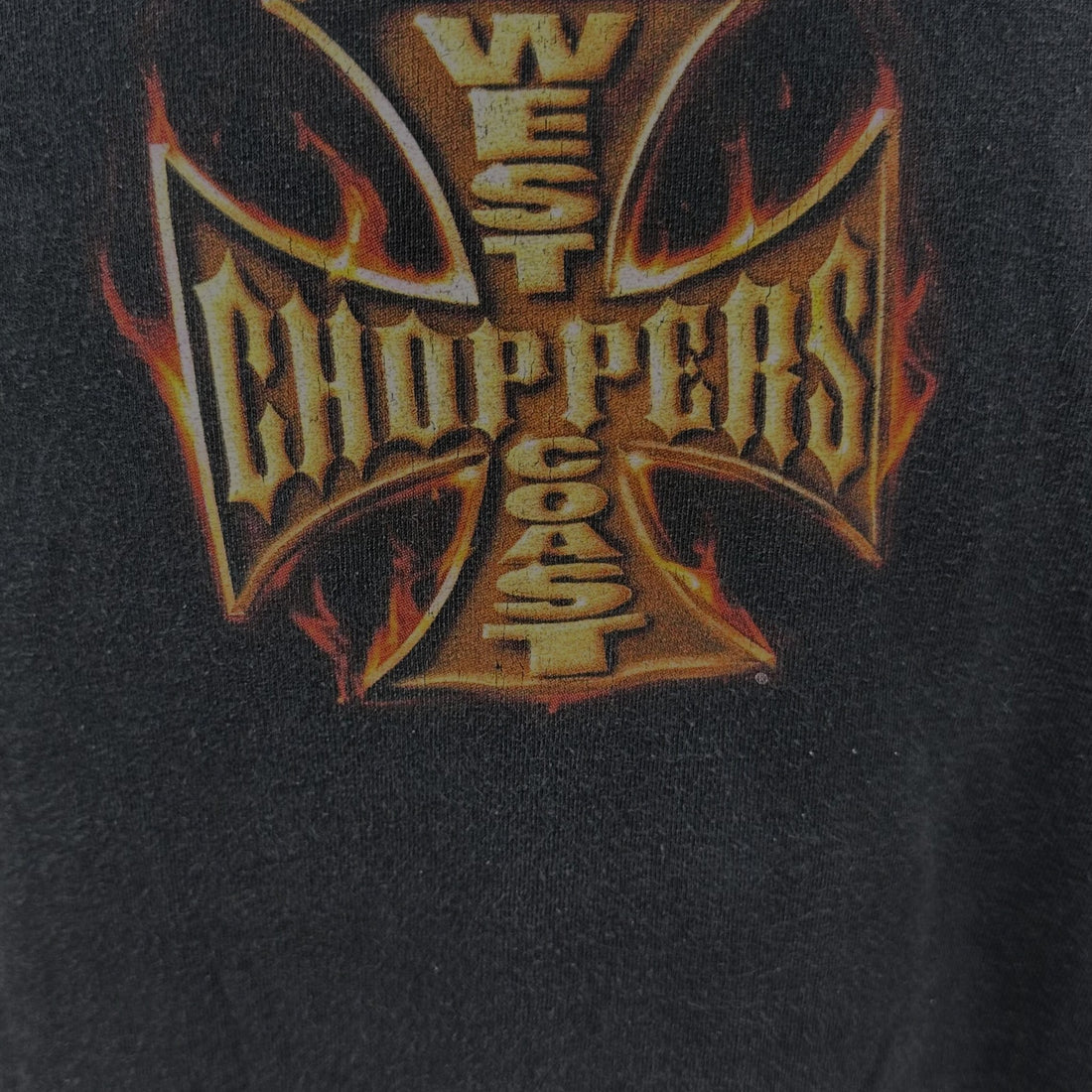WEST COAST CHOPPERS FLAME CROSS L 胸元プリント アップ