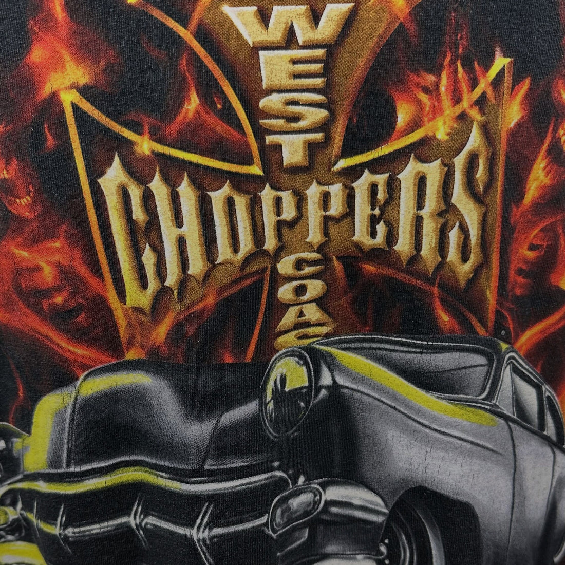 WEST COAST CHOPPERS FLAME CROSS L 背面プリント アップ